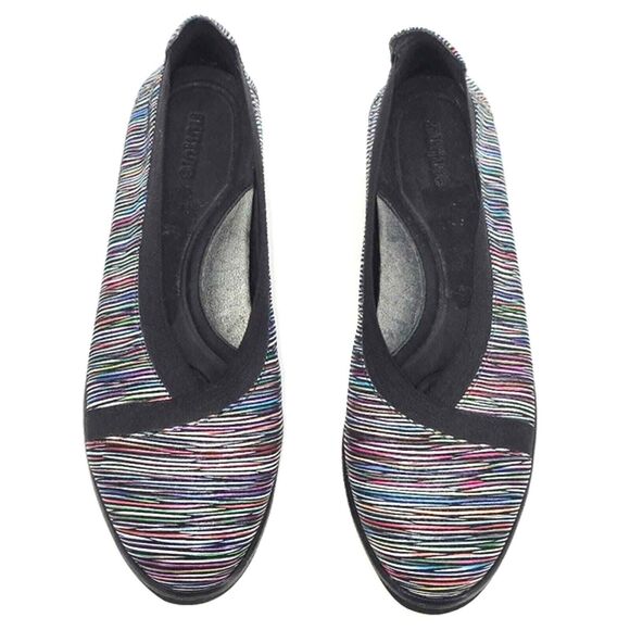 Nurture Kizzie Leather Multi-Color Striped Wedge Slip-On Shoes Womens Size 9 - Picture 6 of 9